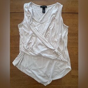 White House Black Market Cream Drape Tank Top